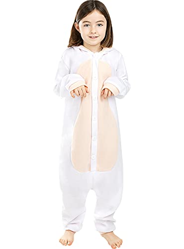 Funidelia | Disfraz de Conejo Onesie para niño y niña Talla 7-9 años ▶ Animales - Color: Blanco - Divertidos Disfraces y complementos para Carnaval y Halloween