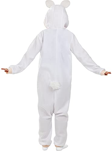 Funidelia | Disfraz de Conejo Onesie para niño y niña Talla 7-9 años ▶ Animales - Color: Blanco - Divertidos Disfraces y complementos para Carnaval y Halloween