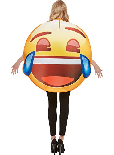 Funidelia | Disfraz de Emoji Sonriente con lágrimas Oficial para Hombre y Mujer Talla única ▶ Emoticono, Whatsapp, Original y Divertido - Color: Amarillo - Licencia: 100% Oficial