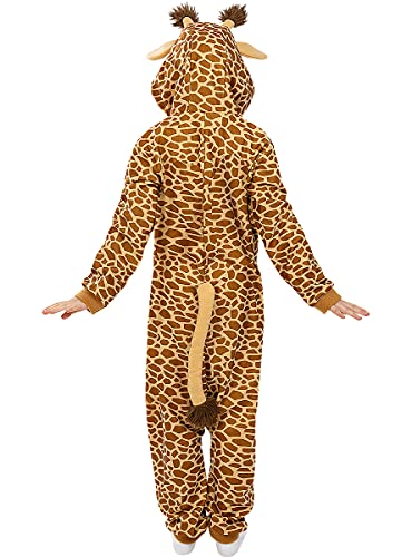 Funidelia | Disfraz de Jirafa Onesie para niño y niña Talla 10-12 años ▶ Animales, Desierto - Color: Marrón - Divertidos Disfraces y complementos para Carnaval y Halloween