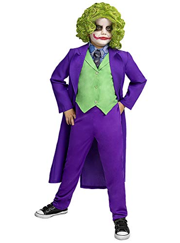 Funidelia | Disfraz de Joker Oficial para niño Talla 5-6 años ▶ Superhéroes, DC Comics, Villanos - Color: Morado - Licencia: 100% Oficial - Divertidos Disfraces y complementos