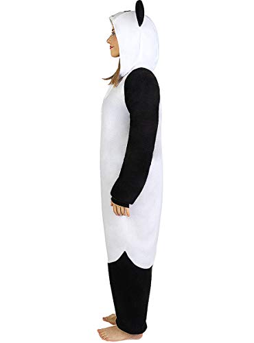 Funidelia | Disfraz de Oso Panda Onesie para Hombre y Mujer Talla M ▶ Animales, Oso - Color: Blanco - Divertidos Disfraces y complementos para Carnaval y Halloween