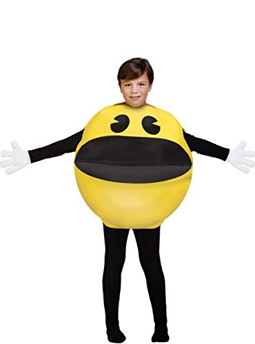 Funidelia | Disfraz de Pac-Man Oficial para niño y niña Talla 4-10 años ▶ Comecocos, Videojuegos, Años 80, Arcade - Color: Amarillo - Licencia: 100% Oficial