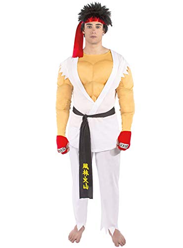 Funidelia | Disfraz de Ryu - Street Fighter Oficial para Hombre Talla L ▶ Street Fighter, Videojuegos, Años 80, Arcade - Blanco