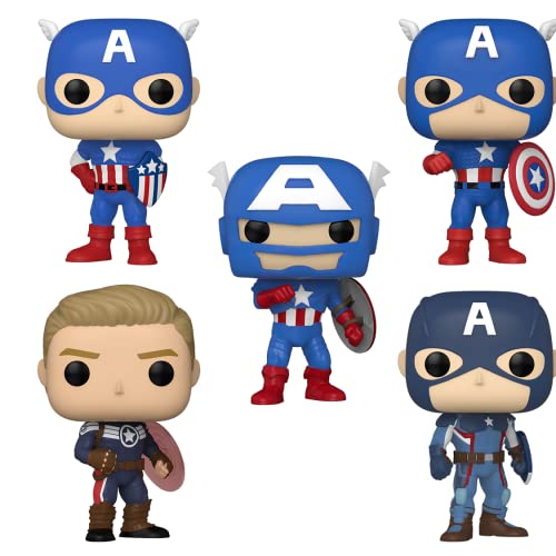 Funko 55482 POP Marvel YOTS- 5PK Cap America , Amazon Exclusive