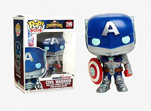 Funko – Marvel, Batalla de Superhéroes – Colección Pop Vinyl, Figura 299 - Capitán América, 9 cm