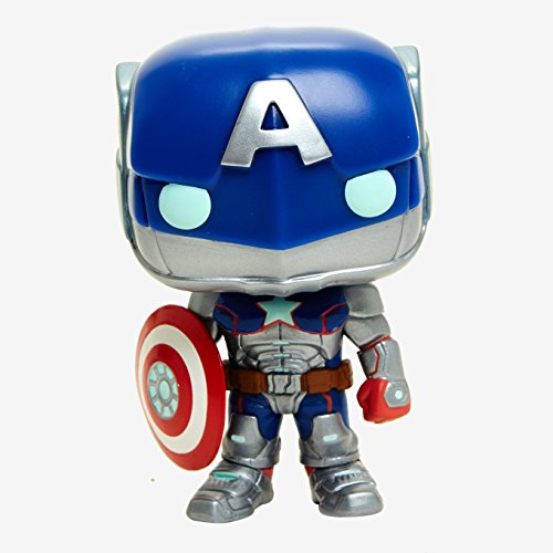 Funko – Marvel, Batalla de Superhéroes – Colección Pop Vinyl, Figura 299 - Capitán América, 9 cm