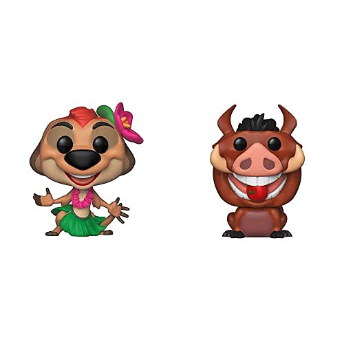 Funko Pop! Disney El Rey León Figurina Timom, Multicolor (36413) + Pop! Disney El Rey León Figurina Luau Pumba, Multicolor (36402)