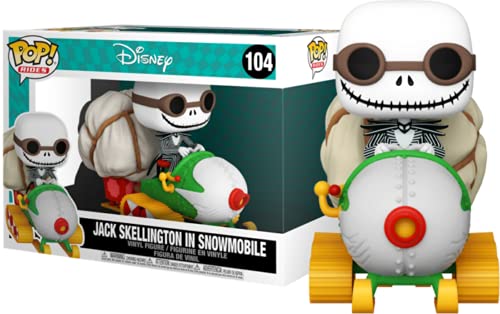 Funko- Pop Disney Ride: The Nightmare Before Christmas-Jack w/Goggles & Snowmobile Figura Coleccionable, Multicolor, Extra Large (49146)