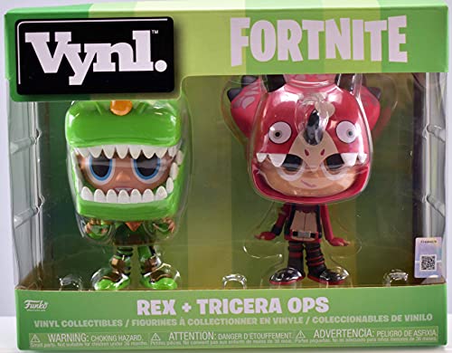 Funko VYNL 4" 2-2 x Figuras: Fortnite: Cuddle Team Leader & Love Ranger + Rex & Tricera Ops, multicolor