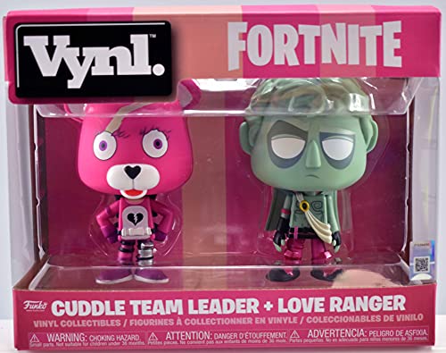 Funko VYNL 4" 2-2 x Figuras: Fortnite: Cuddle Team Leader & Love Ranger + Rex & Tricera Ops, multicolor