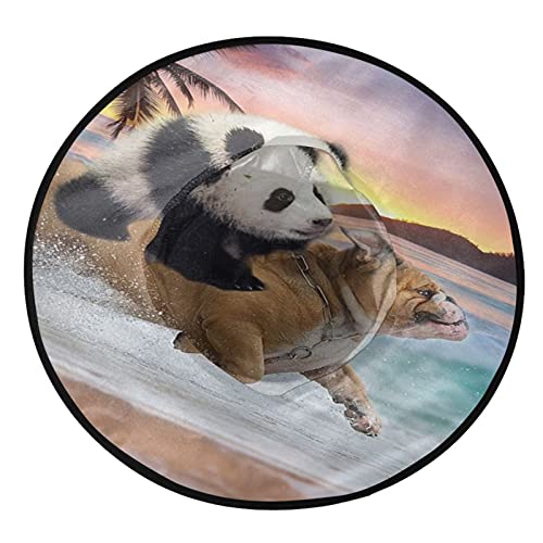 Funny Panda Riding Pug Dog Running In Beach Halloween Bruja Sombreros Cosplay Favors Accesorio de disfraz para fiesta Wizard Cap