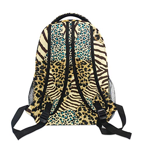 Funnyy Animal Tiger Zebra Leopard Print Mochila de Viaje Escuela Bolsa de Hombro Bookbag para niños niñas niños Hombres Mujeres