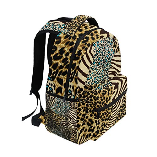 Funnyy Animal Tiger Zebra Leopard Print Mochila de Viaje Escuela Bolsa de Hombro Bookbag para niños niñas niños Hombres Mujeres