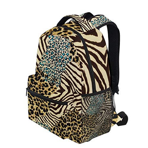 Funnyy Animal Tiger Zebra Leopard Print Mochila de Viaje Escuela Bolsa de Hombro Bookbag para niños niñas niños Hombres Mujeres