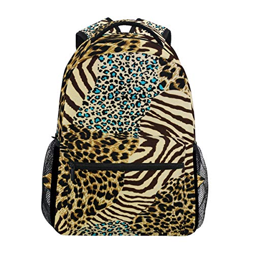 Funnyy Animal Tiger Zebra Leopard Print Mochila de Viaje Escuela Bolsa de Hombro Bookbag para niños niñas niños Hombres Mujeres