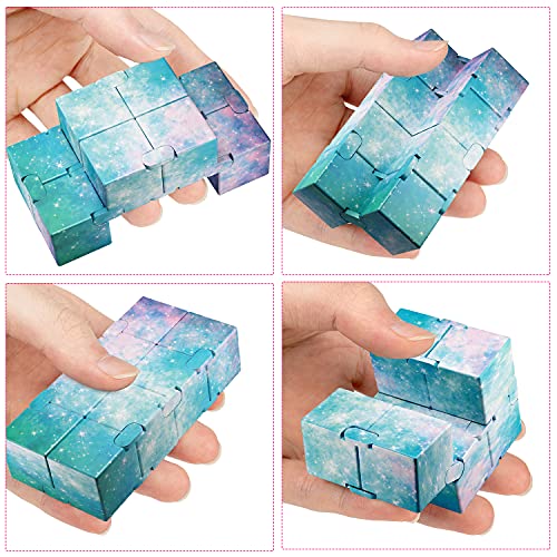 Funxim Infinity Cube Toy para Adultos y niños, versión Nueva Fidget Finger Toy Stress y Ansiedad, Killing Time Fidget Toys Infinite Cube para Office Staff (Azul)