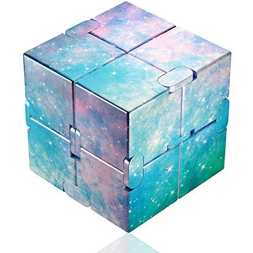 Funxim Infinity Cube Toy para Adultos y niños, versión Nueva Fidget Finger Toy Stress y Ansiedad, Killing Time Fidget Toys Infinite Cube para Office Staff (Azul)