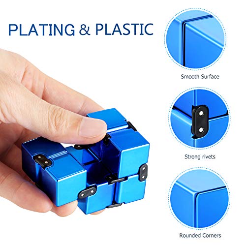 Funxim Infinity Cube Toy para Adultos y niños, versión Nueva Fidget Finger Toy Stress y Ansiedad, Killing Time Fidget Toys Infinite Cube para Office Staff (Azul)