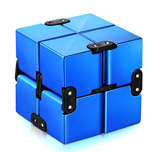 Funxim Infinity Cube Toy para Adultos y niños, versión Nueva Fidget Finger Toy Stress y Ansiedad, Killing Time Fidget Toys Infinite Cube para Office Staff (Azul)