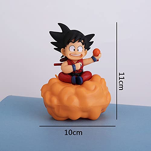 FUXIANG 10cm Anime Dragon Ball Z Figura Son Goku Modelo de acción Juguetes Super Saiya Goku Sentado en Las Nubes Regalos de estatuilla de Dibujos Animados (sin Caja)