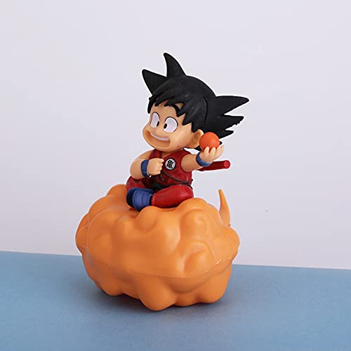 FUXIANG 10cm Anime Dragon Ball Z Figura Son Goku Modelo de acción Juguetes Super Saiya Goku Sentado en Las Nubes Regalos de estatuilla de Dibujos Animados (sin Caja)