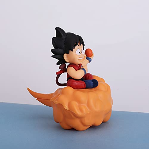 FUXIANG 10cm Anime Dragon Ball Z Figura Son Goku Modelo de acción Juguetes Super Saiya Goku Sentado en Las Nubes Regalos de estatuilla de Dibujos Animados (sin Caja)