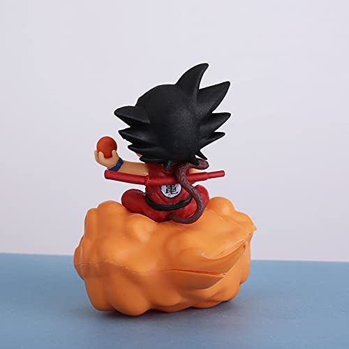 FUXIANG 10cm Anime Dragon Ball Z Figura Son Goku Modelo de acción Juguetes Super Saiya Goku Sentado en Las Nubes Regalos de estatuilla de Dibujos Animados (sin Caja)