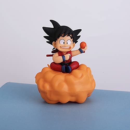 FUXIANG 10cm Anime Dragon Ball Z Figura Son Goku Modelo de acción Juguetes Super Saiya Goku Sentado en Las Nubes Regalos de estatuilla de Dibujos Animados (sin Caja)