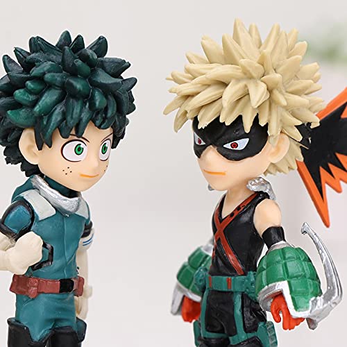 FUXIANG 9pcs / Set Anime Figure My Hero Academia Figuras 9cm Midoriya Izuku Shougo Todorgoki Bakugou Eijiro Boku No Hero Academia Acción Modelo Juguetes (Ningún Caja de Venta)