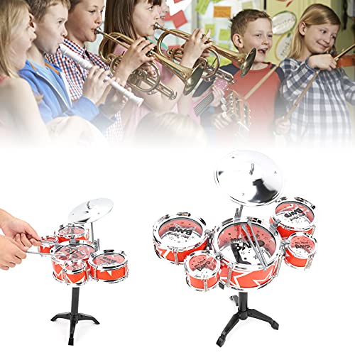 Gaeirt 12 Piezas Juguete de Tambor de Jazz con 2 Baquetas, 5 Parches, 1 Platillo, Batería para Niños Instrumentos Musicales Educativos Percusión, Batería para Niños Pequeños para Niños