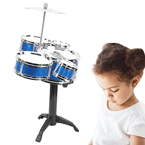 Gaeirt 12 Piezas Juguete Tambor Jazz con 2 Baquetas, 5 Parches, 1 Platillo, Batería para Niños Instrumentos Musicales Percusión Educativos para Niños(Tambor de Jazz de simulación)