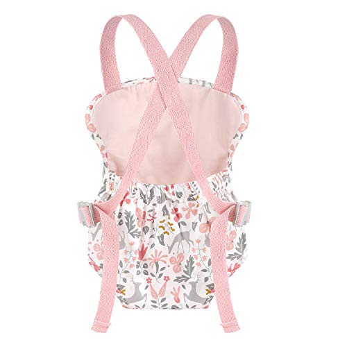 GAGAKU Baby Doll Carrier Dolls Portador Suave Portadores de Animales de Peluche Delante y detrás para niñas – Rosa (Ciervo)