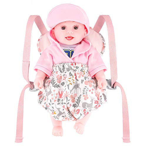 GAGAKU Baby Doll Carrier Dolls Portador Suave Portadores de Animales de Peluche Delante y detrás para niñas – Rosa (Ciervo)