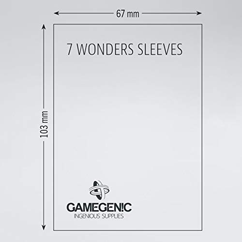 GAMEGEN!C- Prime 7 Wonders Sleeves 67x103mm (80), Color Clear (GGS10044ML)