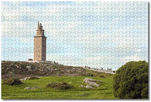 gaozhong.co España Torre de Hércules La Coruña Rompecabezas para adultos Niños 1000 piezas Juego de rompecabezas de madera para regalos Decoración del hogar Recuerdos especiales de viaje