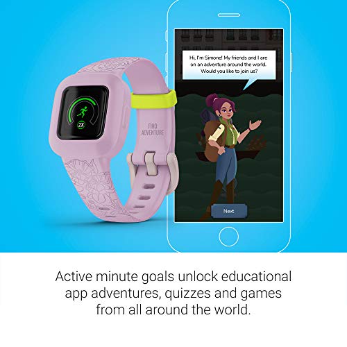 Garmin vivofit jr. 3 - Monitor de actividad para niños, Floral Rosa