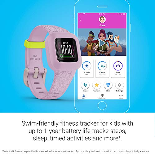 Garmin vivofit jr. 3 - Monitor de actividad para niños, Floral Rosa