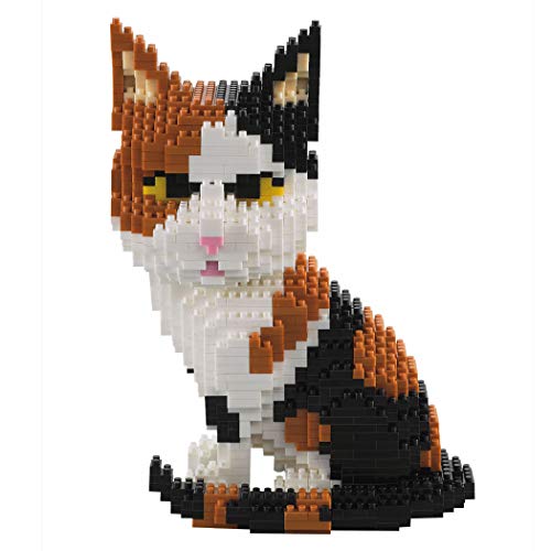 Gato Sentado. Figura para armar con Bloques en Miniatura. 1300 Piezas.