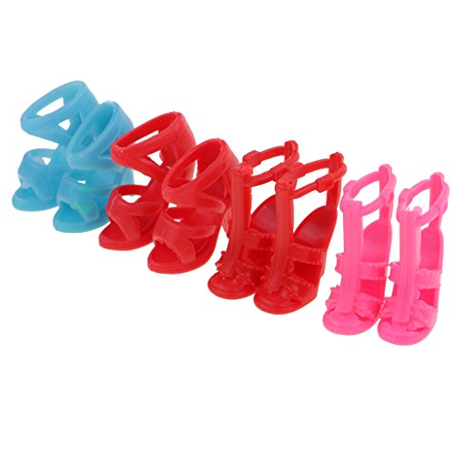 Gazechimp 20 Pares Fashion Zapatos Sandalias de Alto Talón Coloridos para Barbie Muñeca 2cm