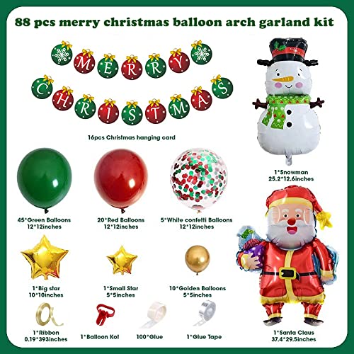 GazyyShopZhuo Juego de Globos navideños -88 unidadesArco de Globos de Navidad diseño de Arcos