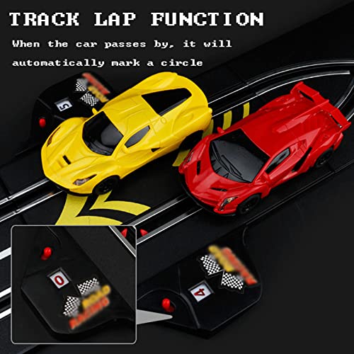 GDFME Rail Car Tracer Racers 14M Slot Cars Track Racing R/C Control Remoto de Alta Velocidad Empalme Track Race Sets Atletismo Track Car