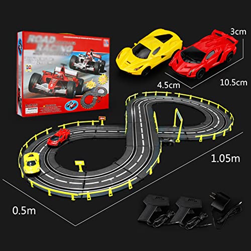 GDFME Track Racing 2.4M Tracer Racers Slot Car Racing Set R/C Control Remoto de Alta Velocidad Rail Car Track Empalme Race Track Sets Coche de Pista de Atletismo