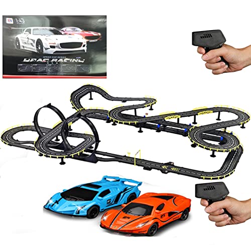 GDFME Track Racing Tracer Racers 18.1M Race Track Set Atletismo Track Car R/C Control Remoto de Alta Velocidad Splitting Track Slot Car