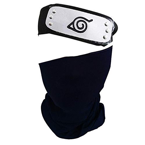 Genérico bandana mas mascara kakashi,cosplay shippuden,set de dos piezas para disfraz ninja kakashi,cosplay para todas las edades genial para eventos anime,bandana