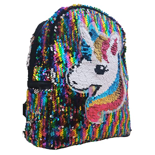 Genérico Mochila niña infantil lentejuelas, mochila para niñas pequeñas de todas las edades, mochila unicornio con lentejuelas (Arcoiris)