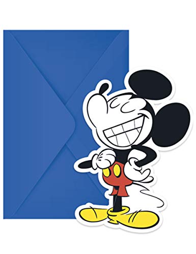 Generique PR89213 - Paquete de 6 tarjetas de invitación, sobres de Mickey Mouse retro