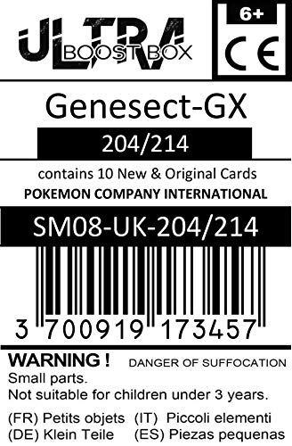 Genesect-GX 204/214 Full Art - #myboost X Sun & Moon 8 Lost Thunder - Coffret de 10 Cartes Pokémon Aglaises