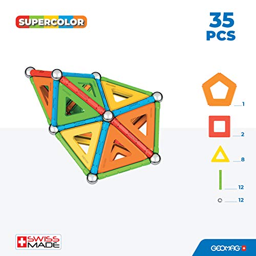 Geomag Construcción Magnéticos, Color Azul, Verde, Amarillo, Naranja, Rojo (1)