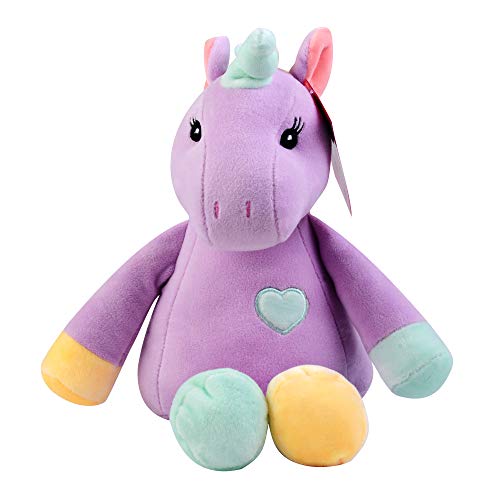 Georgie Porgy Peluche Unicornio Terciopelo Super Suave Osito de Peluche Animal Juguete Suave para Niños (Púrpura)